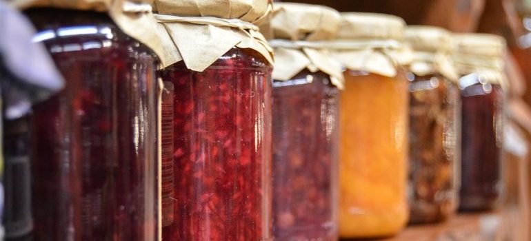 Jars filled with jam.