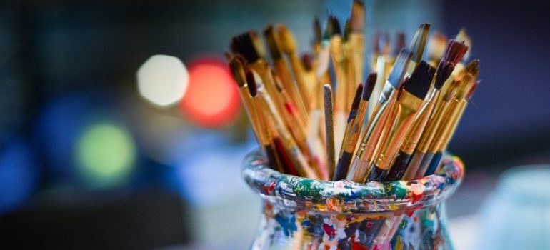 Painting brushes. 