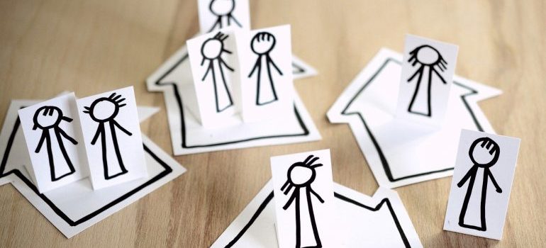 A representation of social distancing.