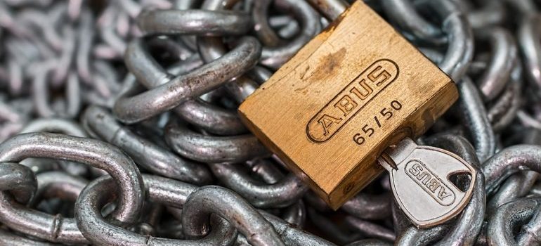 padlock with a key