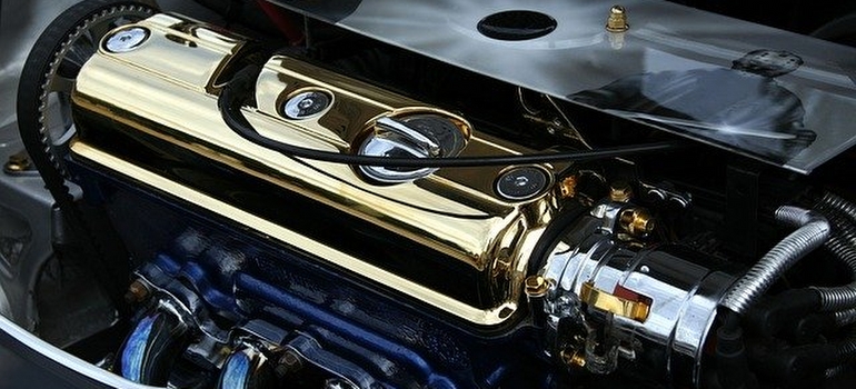 Nice and shiny car engine