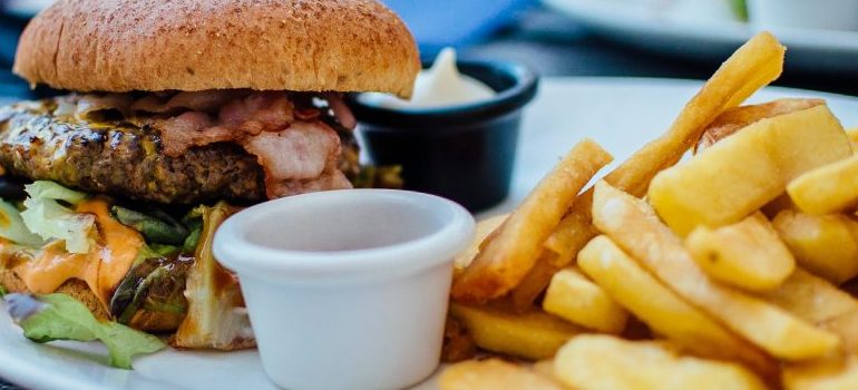 burger and fries