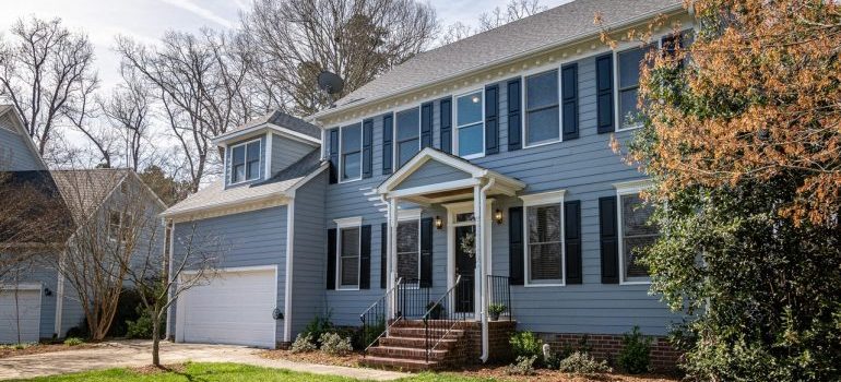 Blue house exterior