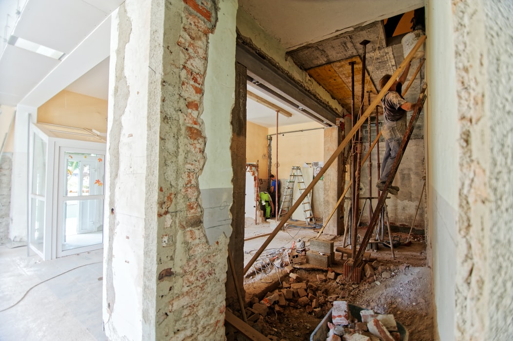 Remodeling work being done on a home.