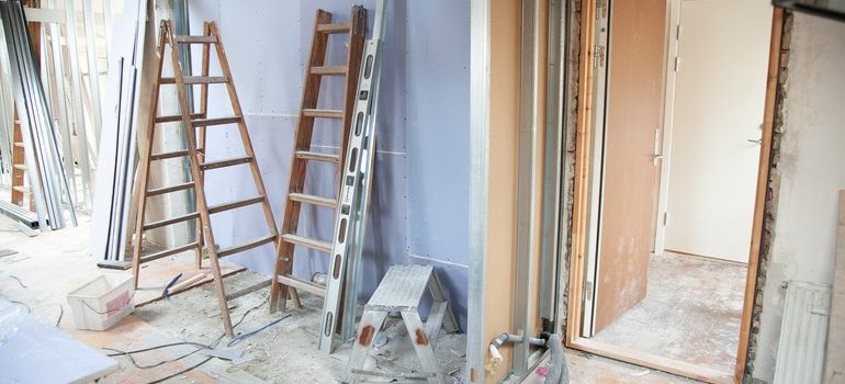 Empty room being remodeled after you use self store when remodeling.