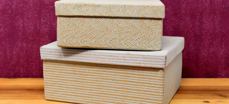 Cardboard boxes to use if trying to practice eco-friendly storage.