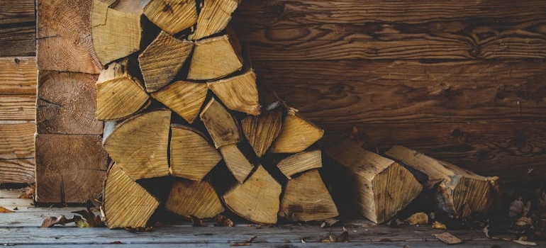 A pile of firewood