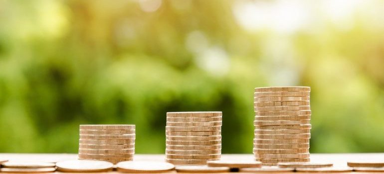 Stacks of coins - some of the most common collectible items.