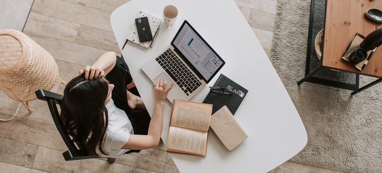 Person working from home.