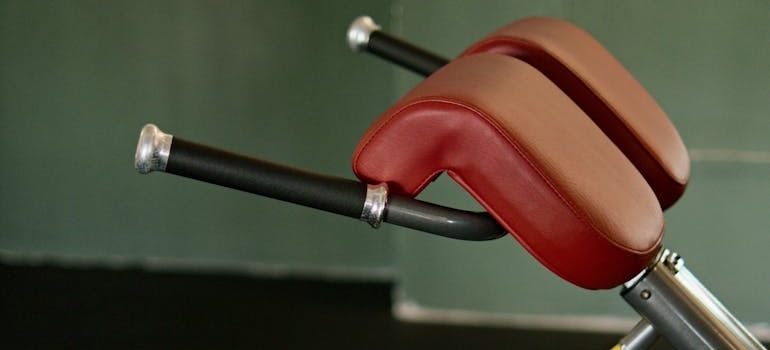 Red and black exercise equipment