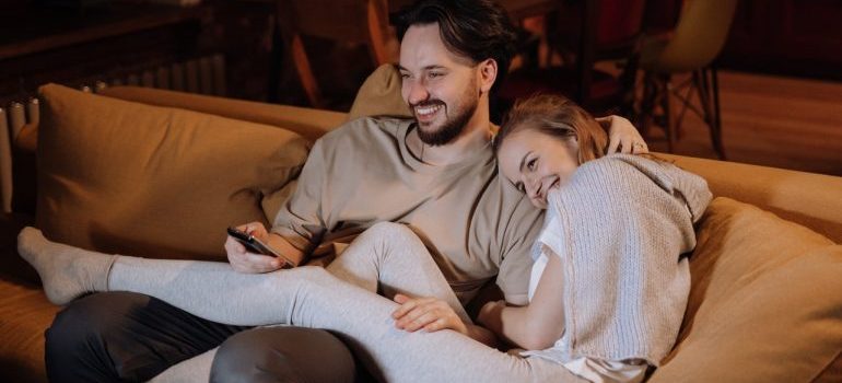 Couple sitting on a couch