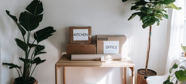 Labeled moving boxes 