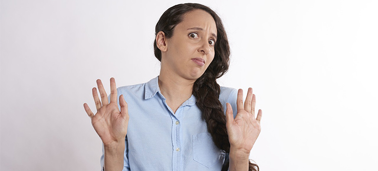 a woman feeling uncomfortable
