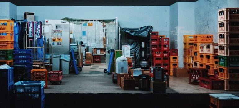 inside of a large storage unit