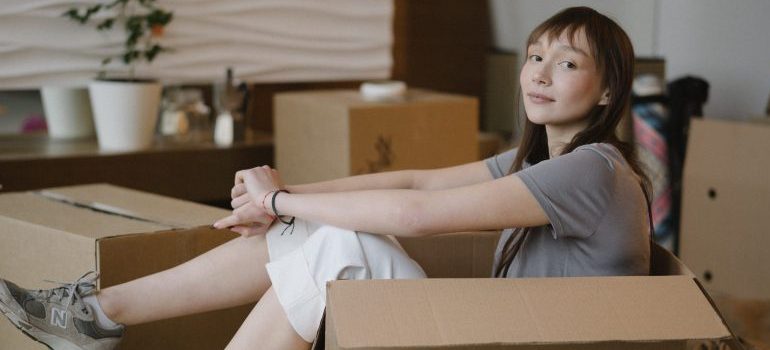 a person doing her best to be staying calm while moving