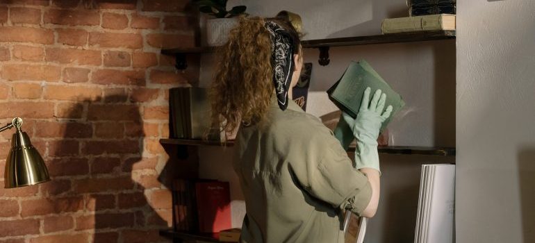 woman keeping her home clean