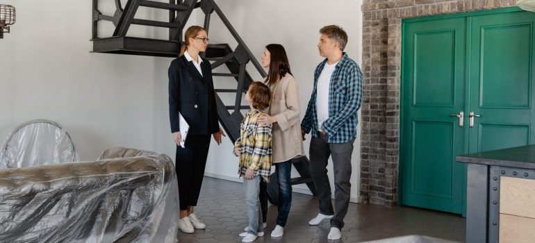 family trying to make moving from Newcastle easier by talking to a moving coordinator