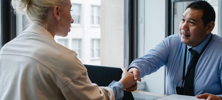 two people shaking hands