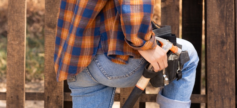 A contractor with tools