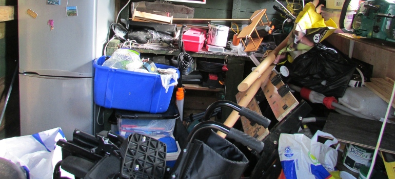 a cluttered room