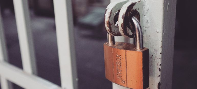 padlock on an iron gate