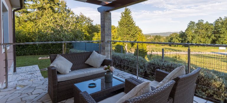 vacation home patio during summer