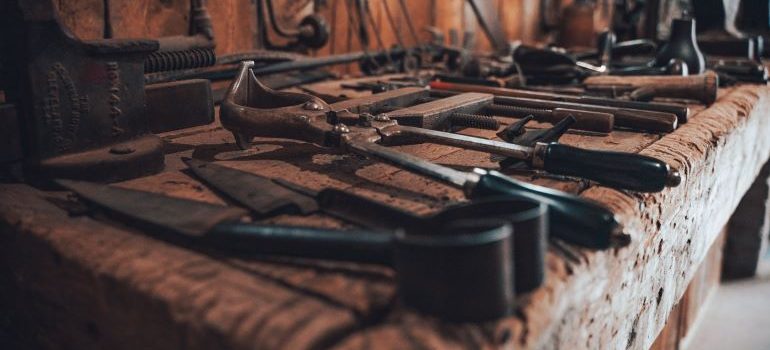 Tools on a table