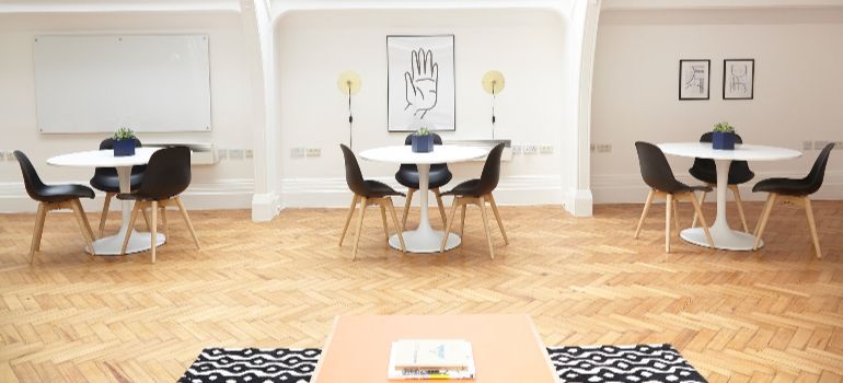 office lounge with works of art