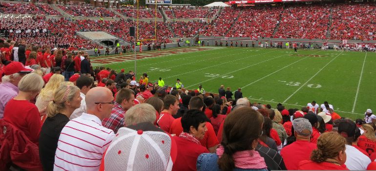football fans watching a game