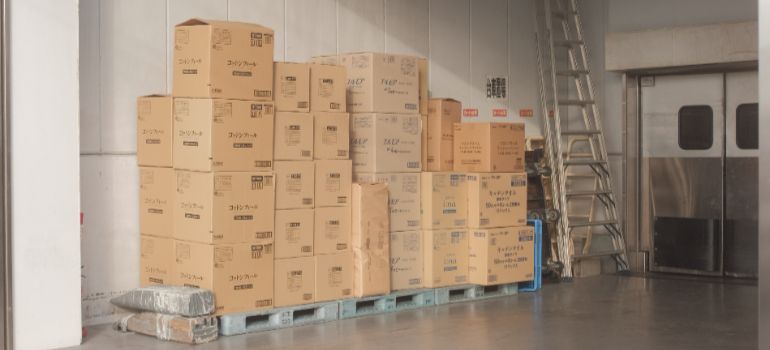 inventory boxes stacked on pallets