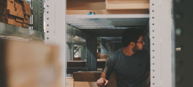A man in storage