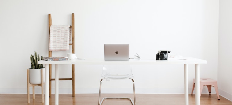 Laptop on desk