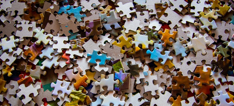 puzzle pieces symbolizing Seattle storage tips for specific hobbies