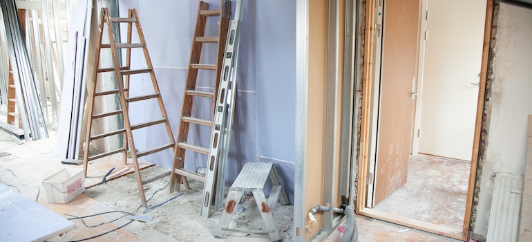 House renovation while items are stored in self storage West Seattle