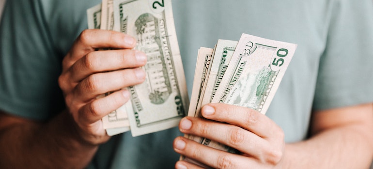 Man counting money