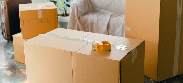 boxes in apartment