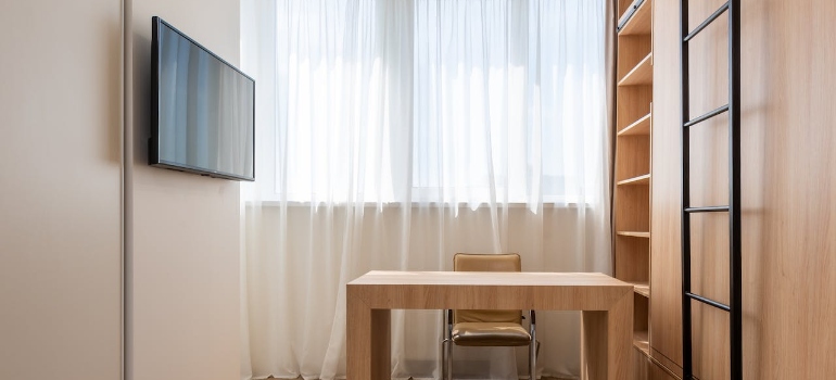 Shelves as one of the storage ideas for apartment owners