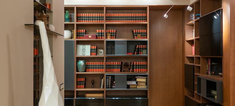 Interior of room showing how to organize your Seattle home library
