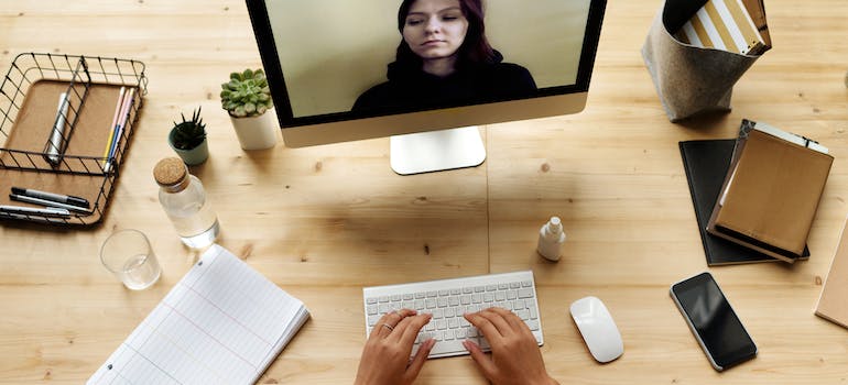 A person on a video call