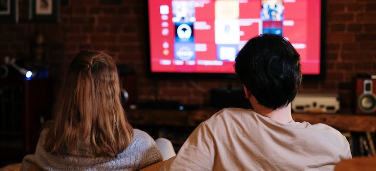 A couple watching a movie