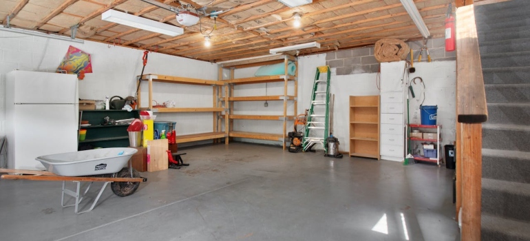 Empty garage showing how to maximize garage space for rent