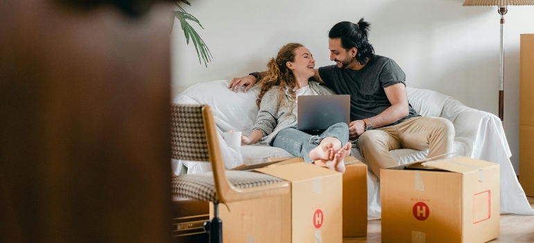 a couple laughing