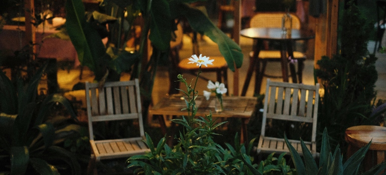Table and Chairs Outside Restaurant